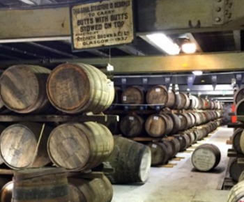 Barrels of brandy stored in the farmhouse