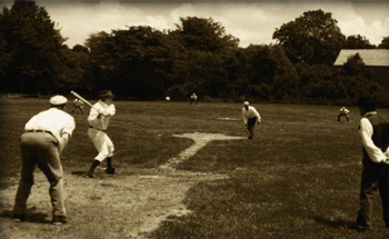 Baseball game on the the Stoutridge Grounds in 1923.